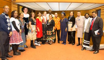 LDCs/SIDS Beneficiary Delegates at HRC34 participating in the National Dress Day, 3 March 2017
